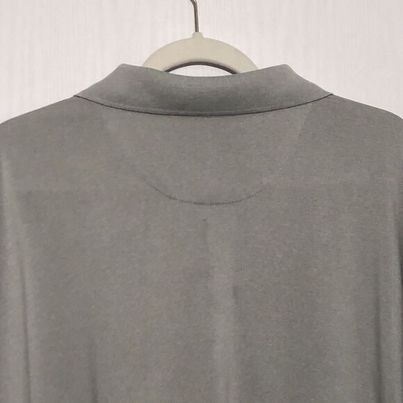 Haggar Polo Shirt Men's XXL Gray Blue Stripes Cool 18 Performance Golf Prep New - Picture 10 of 11